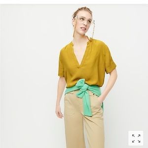 J. Crew Drapey Band Collar Popover top xs